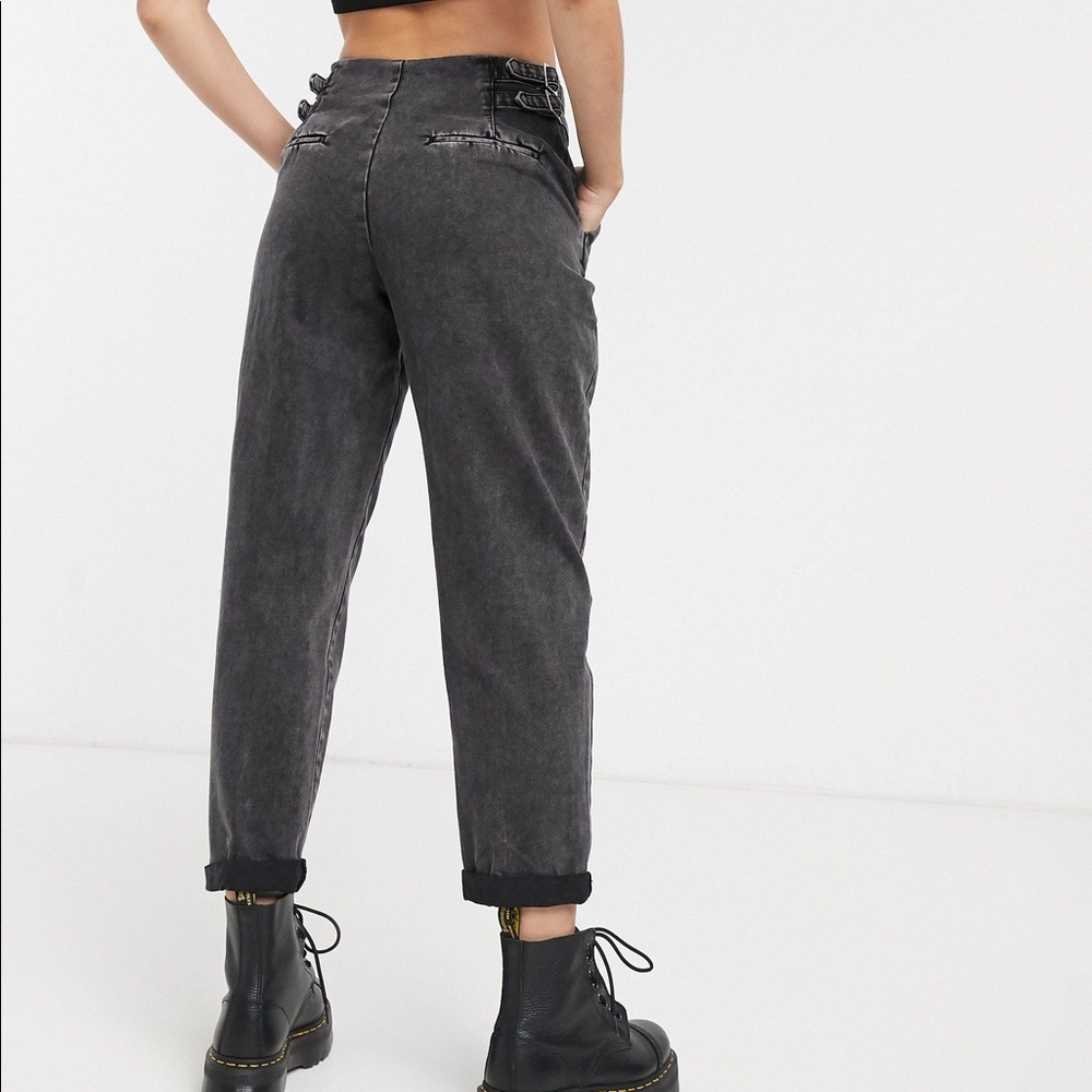 Bershka black jeans with buckles